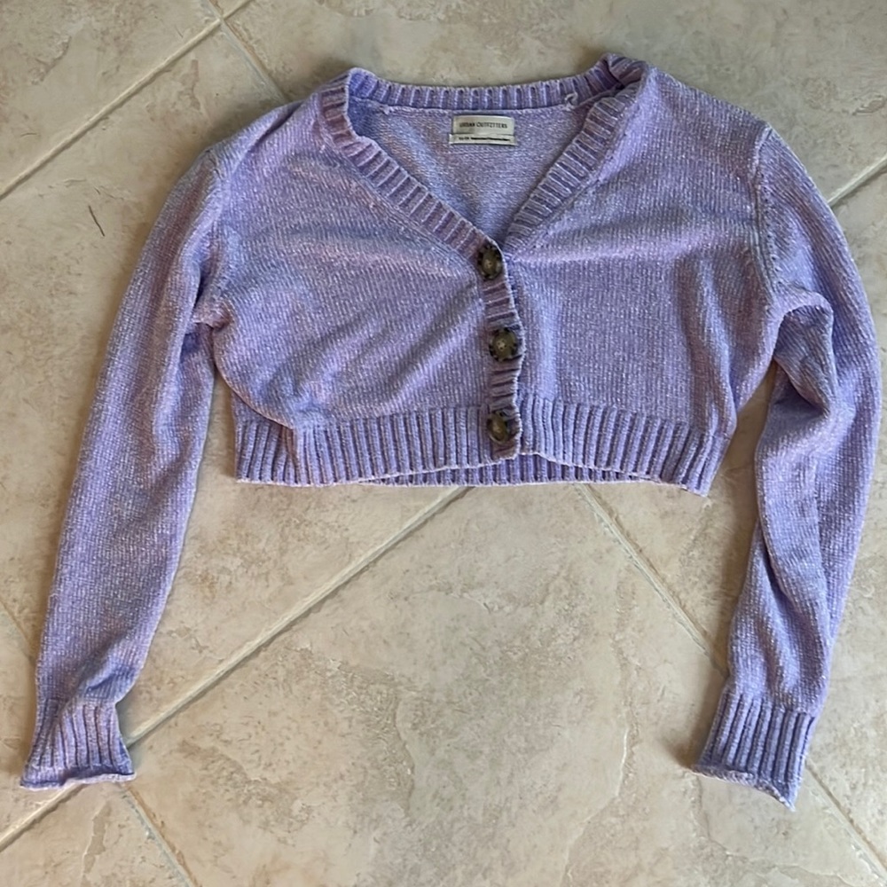 Urban Outfitters Light Purple Cropped Cardigan